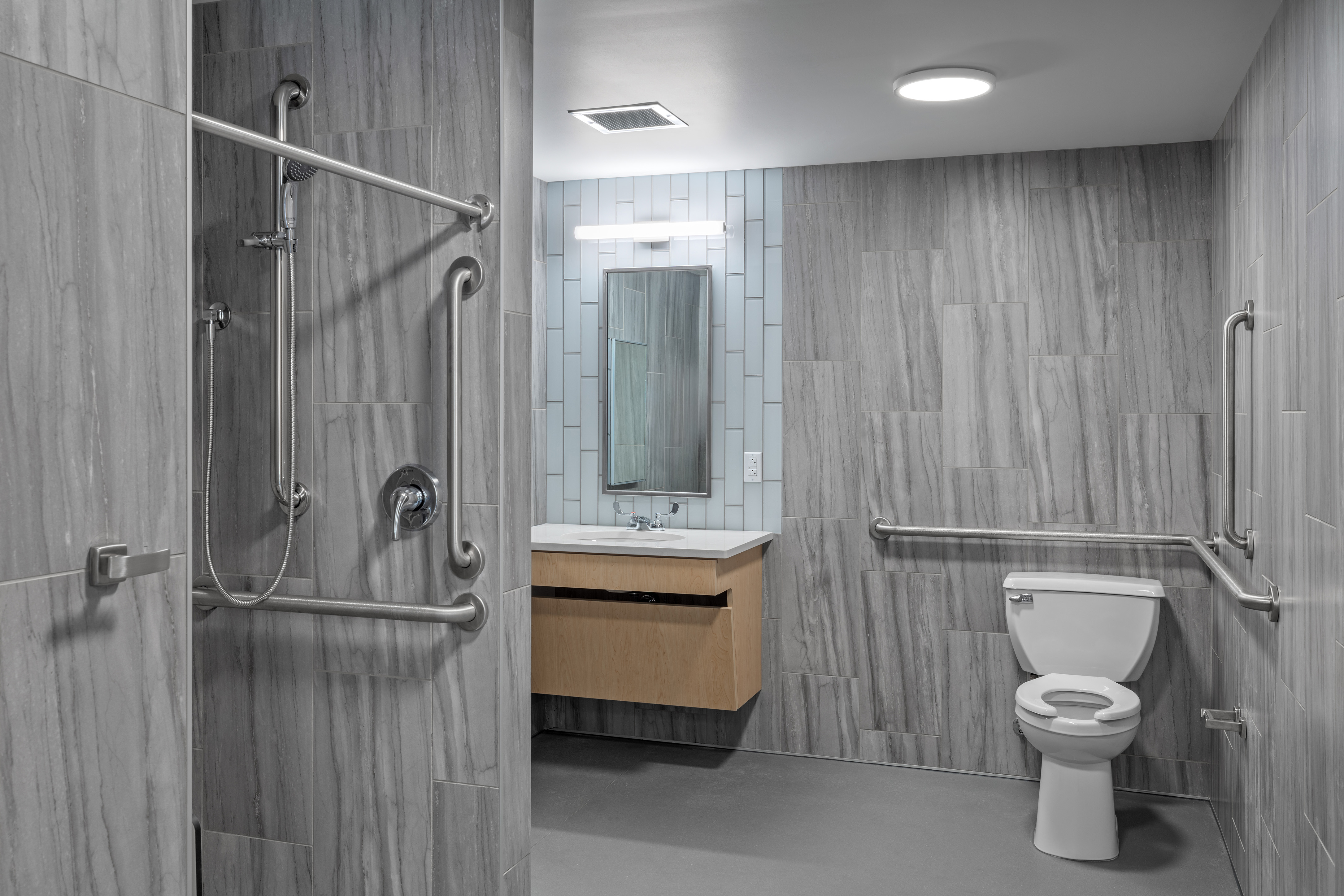 private residence hall bathroom